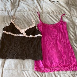 2 camisoles w adjustable straps